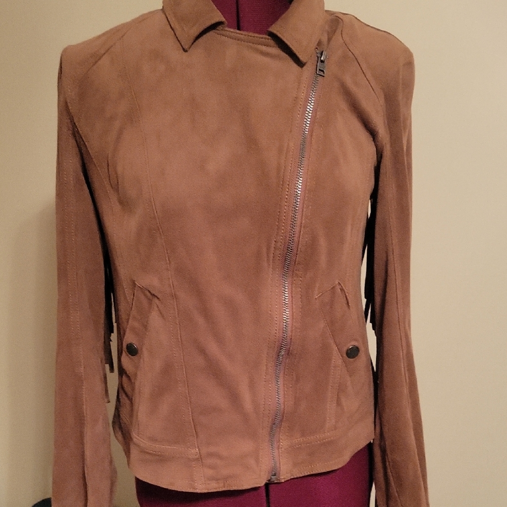 Hollister Brown Faux Suede Women's Western Jacket With Fringe M